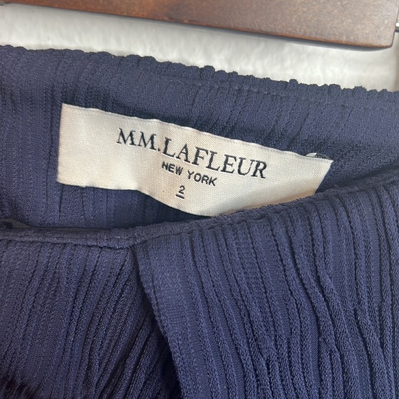 Mm Lafleur montgomery navy jersey pleated skirt - Picture 8 of 8